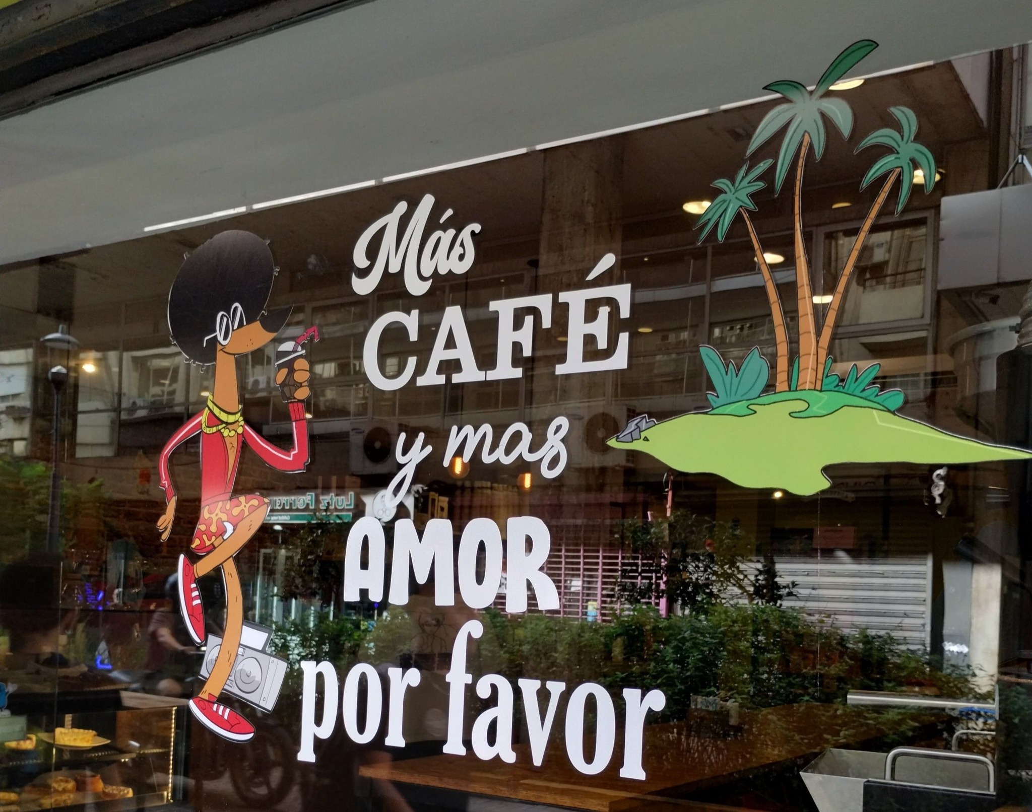 Café storefront window graphics